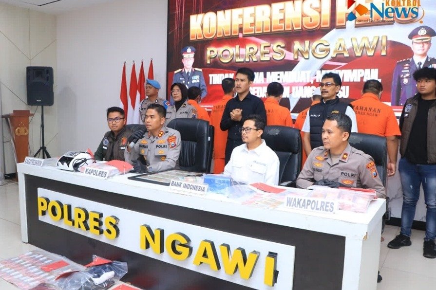 Satreskim Polres Ngawi Bongkar Sindikat Pengedar Uang Palsu Lintas Provinsi, Libatkan Dua Oknum Kades