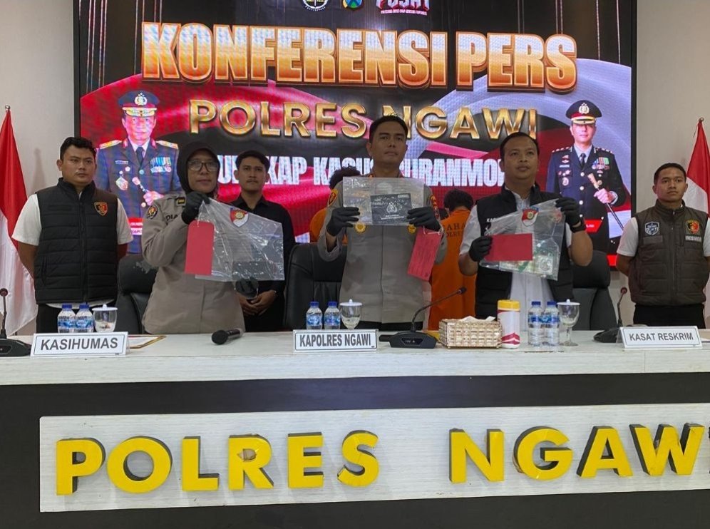 Butuh Waktu Lima Jam, Tim Reskrim Polres Ngawi Berhasil Ungkap 17 Kasus Curanmor.