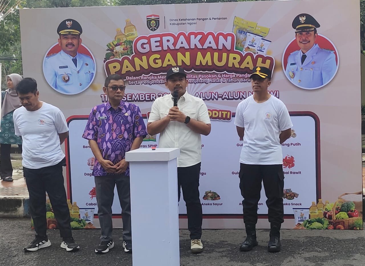 Pemkab Ngawi Gelar Gerakan Pangan Murah untuk Antisipasi Lonjakan Harga Jelang Natal dan Tahun Baru 2026.