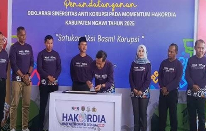 Pemkab Ngawi Tegaskan Komitmen Bersih dari Korupsi pada Peringatan Hakordia 2025.