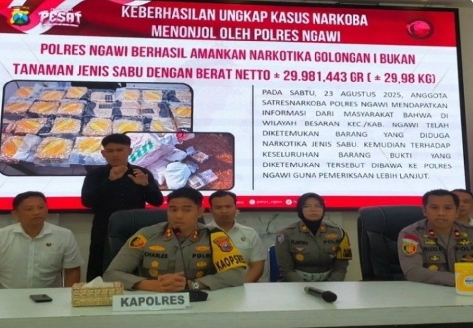 Kapolres Ngawi Ungkap Misteri Sabu-Sabu Hampir 30 Kilogram yang Dibuang dari Truk.